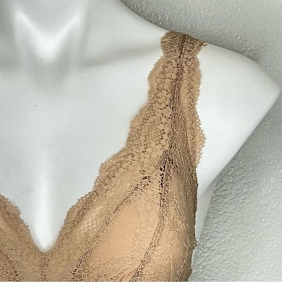 Cosabella Tan Everyday Lace Plunge Bralette Size Small New - Picture 5 of 16